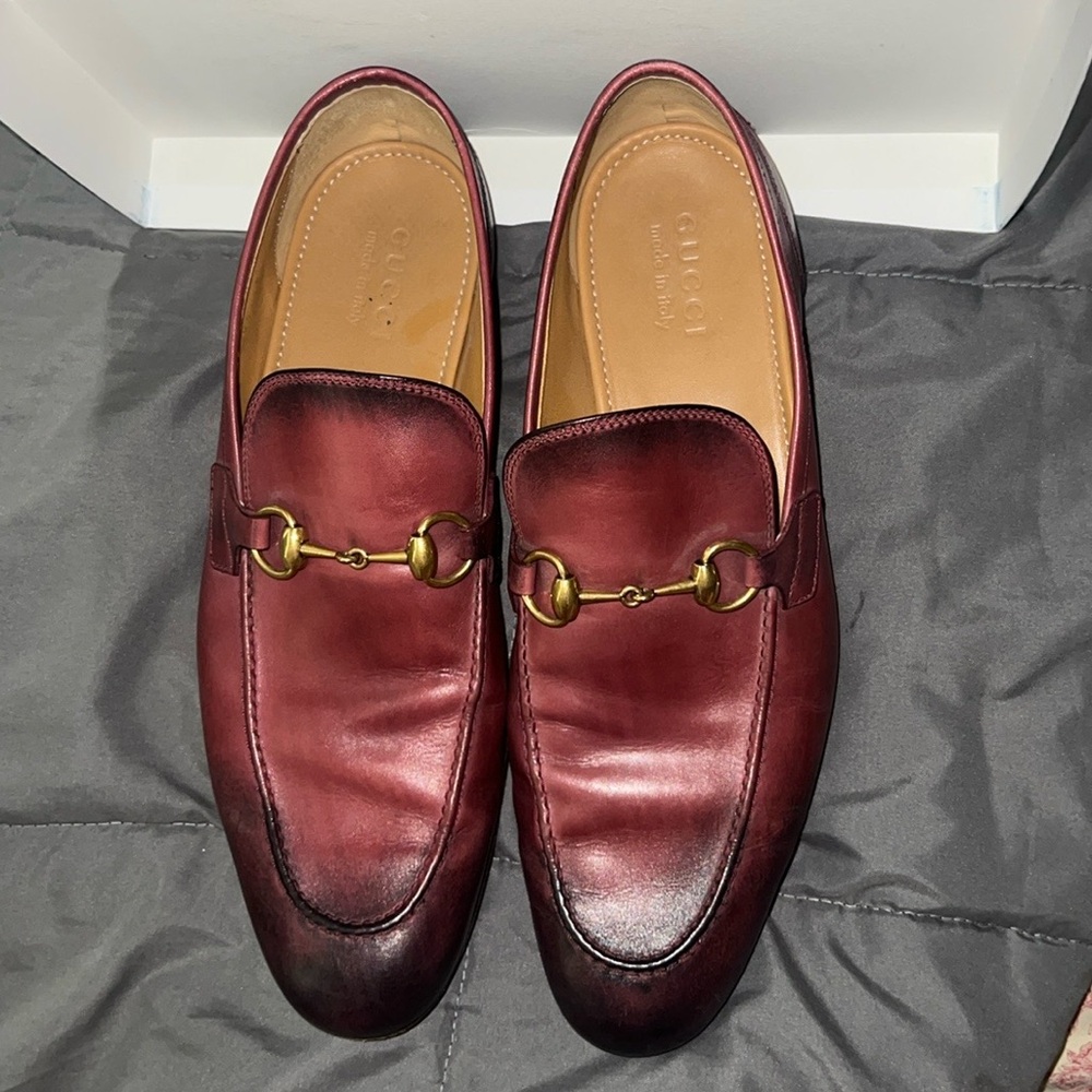 *Authentic* Gucci Jordaan Burgundy Loafers Men’s Sz. 10